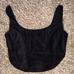 1X Black Corset Style Top